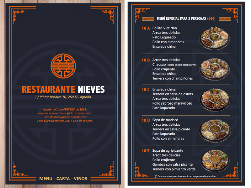 Diseño de carta restaurante